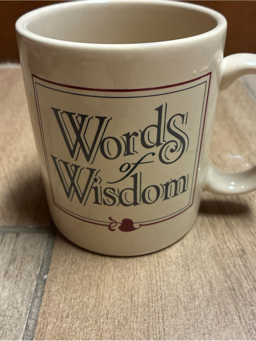 Hallmark Cream and Maroon "Words of Wisdom" Ceramic Mug